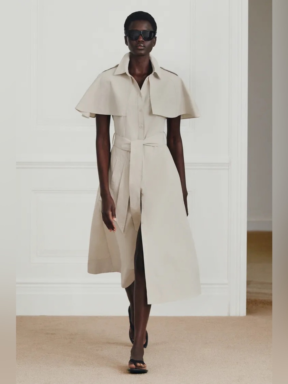 ZARA ZW COLLECTION CAPE SHIRT DRESS - Picture 2 of 16